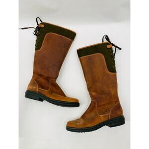 Clarks women's 9 waterproof brown green knee high boots
